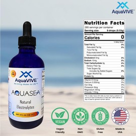 AQUASEA Liquid Magnesium Trace Mineral Drops – Premium Ionic Electrolytes for Hydration & Wellness Unflavored