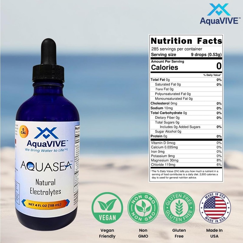 AQUASEA Liquid Magnesium Trace Mineral Drops – Premium Ionic Electrolytes