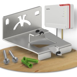 Fritzbox 5690 Pro Wall Mount | Stainless Steel Router Wall Mount Suitable for Fritzbox 5690 Pro | Fritzbox Wall Mount Including Mounting Accessories | Wall Mount Fritzbox 5690 Pro Made in Germany