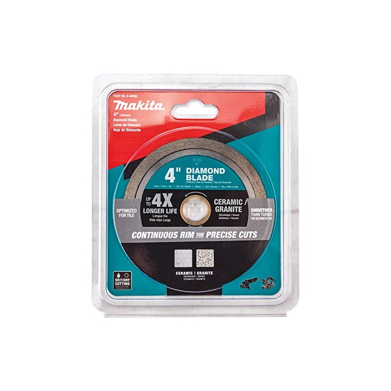 Makita B-69565 4" Diamond Blade, Continuous Rim, General Purpose