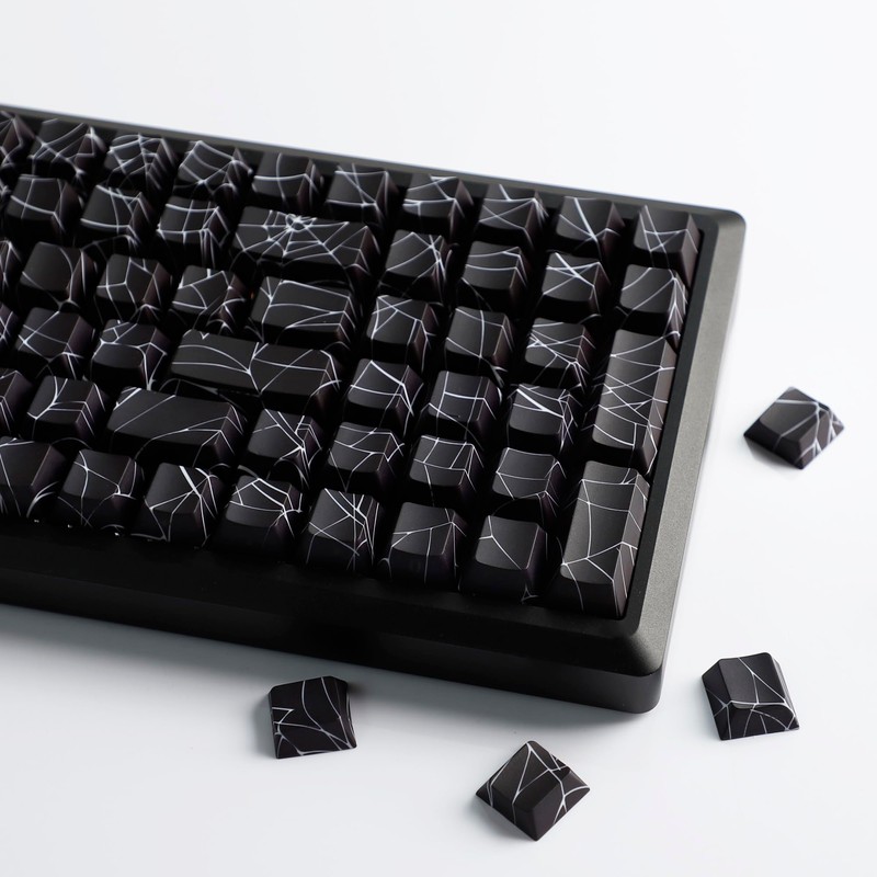 YMDK 134 Spider Web Shine Through Keycaps Cool Side-lit Cherry