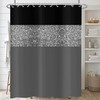ASDCXZ Shower Curtain Glitter 180x200 cm, Modern Black Grey Glitter