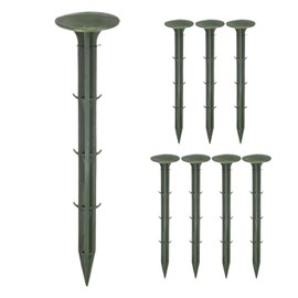 M METERXITY 32-Pack Survey Markers Garden Stakes, 6.3 x 1.3 Inch Plastic Low Profile Survey Stakes Property Line Markers Boundary Anchors Spikes for Tarpaulin/Lawn Border [Green]