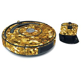 MightySkins Skin for iRobot Roomba 675 Max Coverage - Gold Chips | Protective, Durable, and Unique Vinyl Decal wrap Cover | Easy to Apply, Remove, and Change Styles | Made in The USA