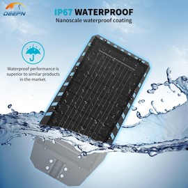 Deepn 9000W Ultra-Large Solar Street Light, Commercial Grade Solar Lights Outdoor IP67 Waterproof Dusk to Dawn Street Lights Motion Sensor with Remote Control for Parking Lot, Backyard