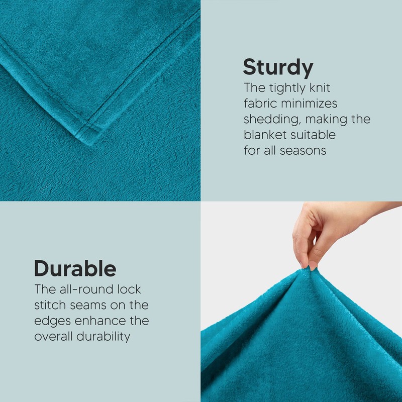 Utopia Bedding Utopia Bedding Fleece Blanket King Size Turquoise 300GSM