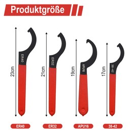 GWAEPU Detacheur Hook Wrench Set of 4 Adjustable Thread Wrench Set with Non-Slip Handle for Suspension Systems