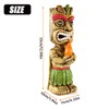 MIBUNG 13" Tall Solar Torch Tiki Garden Statue, Resin Large