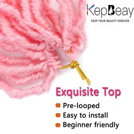 24Inch Soft Locs Crochet Hair 2 Packs Faux Locs Crochet Hair (24 Inch (Pack of 2), Pink) …