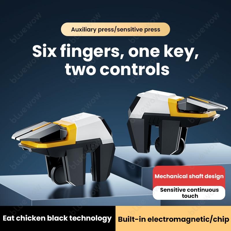 BlueWow 4-Finger Game Assist Trigger | Mobile Gaming Controller for