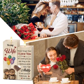 Wife Birthday Gifts, Romantic Gift for Wife Her Candlestick, from Husband, Wedding Anniversary, Newlywed, Engagement, Loving Presents