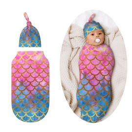 Mermaid Swaddle Blankets Newborn Receiving Blanket Baby Swaddle Wrap Soft Sleeping Sack for Baby Girls Boys