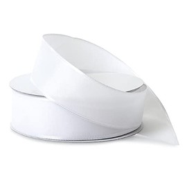 White Wired Taffeta Fabric Ribbon - 1 1/2in. x 50 Yards - 2 Spools