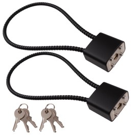 Pack of 2 Cable Lock with Key, Small Cable Lock with Long Shackle and 6 Keys, Robust Padlock for Suitcase, Bike, Gate, Locker, Tool Box