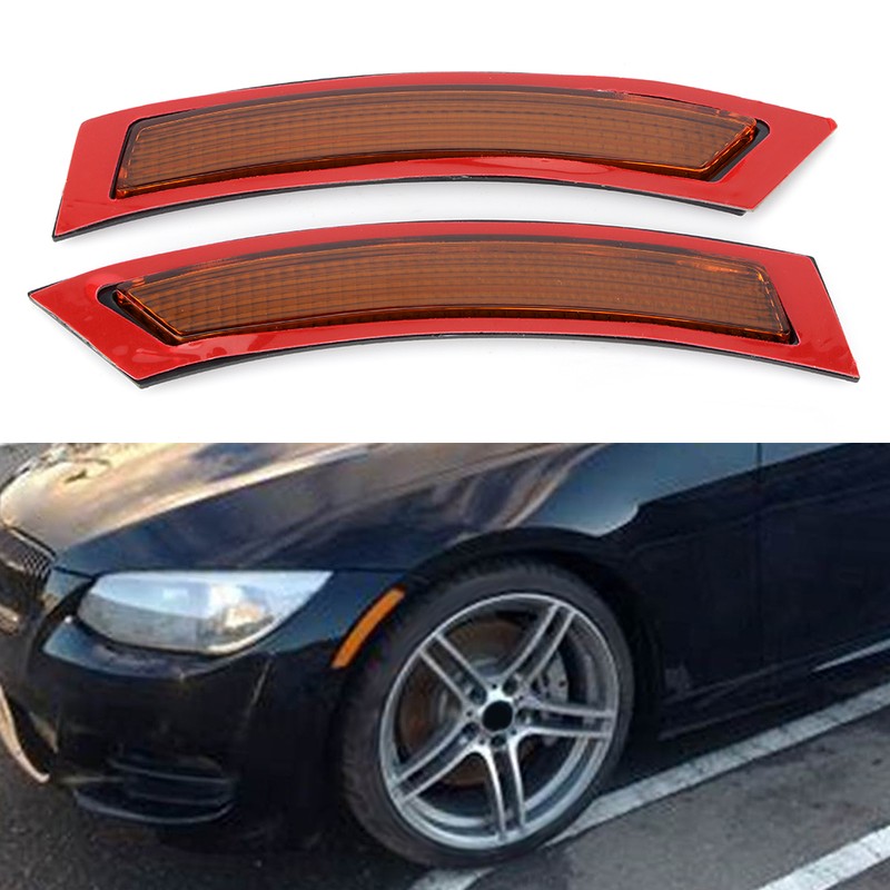 2pcs Plastic Car Front Bumper Reflector Lights Side Marker Lamp