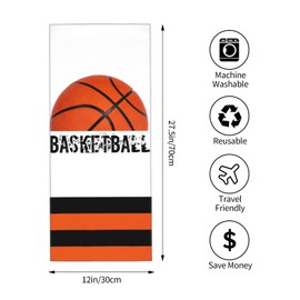 bassyil Basketball Towel Bath Hand Towel Absorbent Face Towels for Bathroom Gym Yoga 1 Pack (12 X 27.5 Inches)