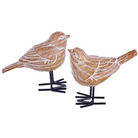 The Bridge Collection 4.25" Weathered Sand Birds Figures - Set of 2 - Bird Home Decor - Bird for Cottage, Beach, or Lake House Decor - Rustic Home Decor