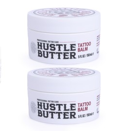 TATTOO HUSTLE BUTTER DELUXE ORIGINAL Pack of 2 - 2 x 150 ml Vegan Tattoo Care Cream, Natural Ingredients such as Mango, Papaya and Shea Butter Promote Healing, Reduces Redness and Swelling