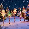 5 Pack Christmas Pathway Lights-Solar Powered Outdoor Garden Snowman Santa