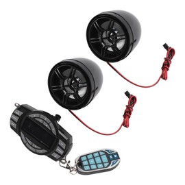 KIMISS Altavoces Bluetooth para motocicleta, sistema de sonido antirrobo e impermeable con control remoto de 16 botones, diseño resistente al clima, color negro (148 caracteres)