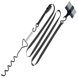 Heavy Duty RV Camper Awning Tie Down Kit,Included Ratchet Tie Down Anchor Strap and Spring and Spiral Stakes Connection for Outdoor Camping Trailer Truck