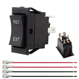 Hoypeyfiy 4/6 Pin Jack Rocker Switch,Momentary Automatic Reset Reverse Polarity Power Switch20A 12V, Winch Switch Reverse Control DPDT for RV,Trailer,Jack,KCD2-7-223-4P-X,KCD2-7-223-6P-X (4 Pin)