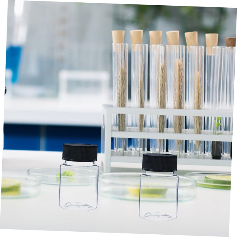 ULTECHNOVO 24pcs Wide Mouth Sample Bottles With Black Screw Caps