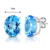 KOKAV 925 Sterling Silver Genuine Blue Topaz Studs Earrings, 12x10mm