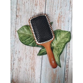Head Jog 74 Ceramic Wooden Paddle Brush Detangler Hair Brush for Salon Hairdressing. Styling Tools For Long, Thick, Curly, Wavy, Dry or Damaged Hair, Reducing Hair Breakage and Frizzy, No More Tangle.