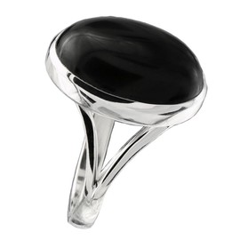 I-be, Onyx Gemstone Ring Oval 925 Sterling Silver, 104412/13 x 18, Silver, Onyx