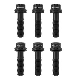 Pack of 6 pcs Titanium Bolts Screws for MTB Road Bicycle and Mountain Bike Stem, M5X18mm (Black)