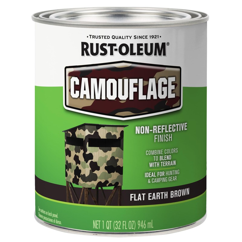 Rust-Oleum 379559-2PK Specialty Camouflage Paint, Quart, Flat Earth Brown, 2