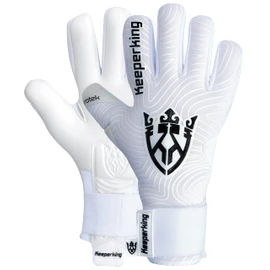 Keeperking Goalkeeper Gloves for Adults, Juniors, Men's, Unisex Football Gloves, Inner Seam, Professional Grip, 4 mm, Firm Fit, 6, White, Black, Negative Cut