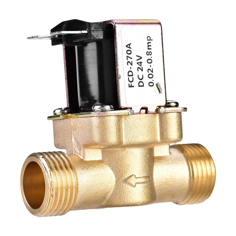 G1/2" DC 24V Normally Closed Brass Electric Solenoid Magnetic Valve