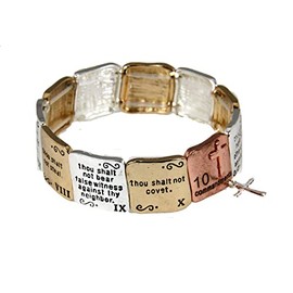 The Quiet Witness 4030012 10 Ten Commandments Stretch Bracelets Thou Shalt Not Christian Bible Verse