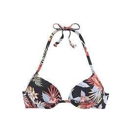 s.Oliver Women's Bikini, Floral Print Black
