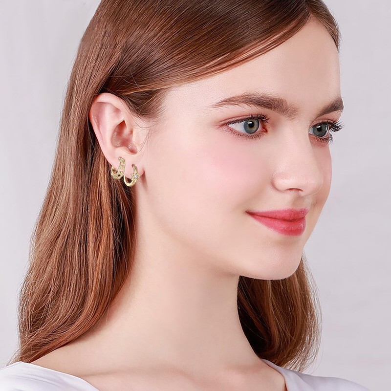 Thonoko Gold Hoop Earrings Set, Copper