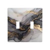 Black And Gold Marble Double Toggle Light Switch Plate Decorative