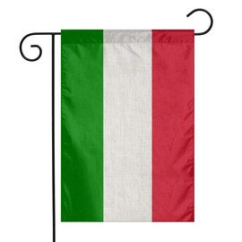 YANGHOME Italian Italy Flag Flax Nylon Burlap Linen Fabric Garden Flag Farmhouse Decorations Mailbox Decor Welcome Sign 12x18 Inch Small Mini Size Double Sided