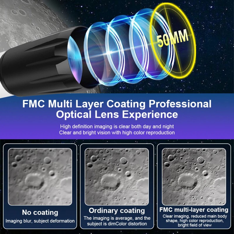 360mm Reflector Astronomical Telescope 60X with Phone Adapter for Moon