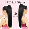 Luxehair Ponytail Extension, 24" Long Straight Claw Clip Ponytail Extension