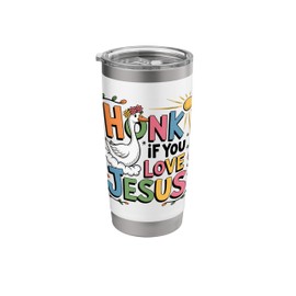 Inspirational Faith-Based Goose Honk if You Love Jesus Stainless Steel Insulated Tumbler