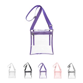 Transparent Shoulder Bag, PVC Transparent Bag, Women's Crossbody Shoulder Bag, Waterproof Sling Bag with Adjustable Strap for Concerts, Shopping, Travel, Sports Events, Purple A