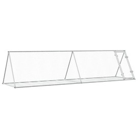 vidaXL Rabbit Hutch Outdoor Animal House - Galvanized Steel Enclosure for Rabbits, Chickens, Ducks - Silver, 157.5"x41.3"x35.8"