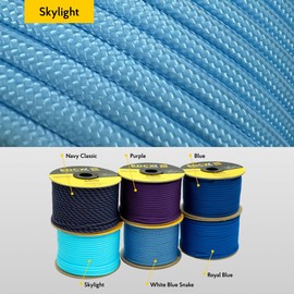 EdcX 4mm Nylon Paracord 550 30m (100ft) - Type III, 100% Nylon Rope, 7 Strand Rope, 4mm Solid Nylon Rope (Skylight, 30m)