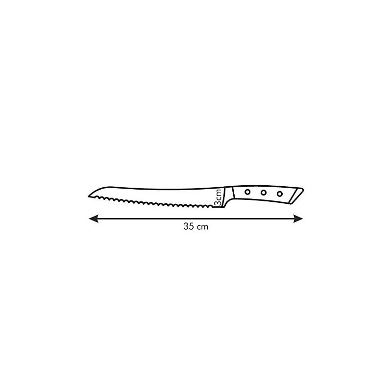 Tescoma Brotmesser, Edelstahl, Silber/schwarz, 39.5 x 6.7 x 1.7 cm