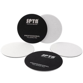 SPTA 5 Pcs 6''(150mm) Car Glass Polishing Discs Microfiber Polishing Buffing Pad, Glass Scratch Removal Kit for Correcting Damaged Windows, Removing Stubborn Waterspots
