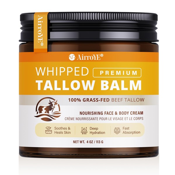 AirroYE Grass-Fed Beef Tallow for Skin: Whipped Beef Tallow Face