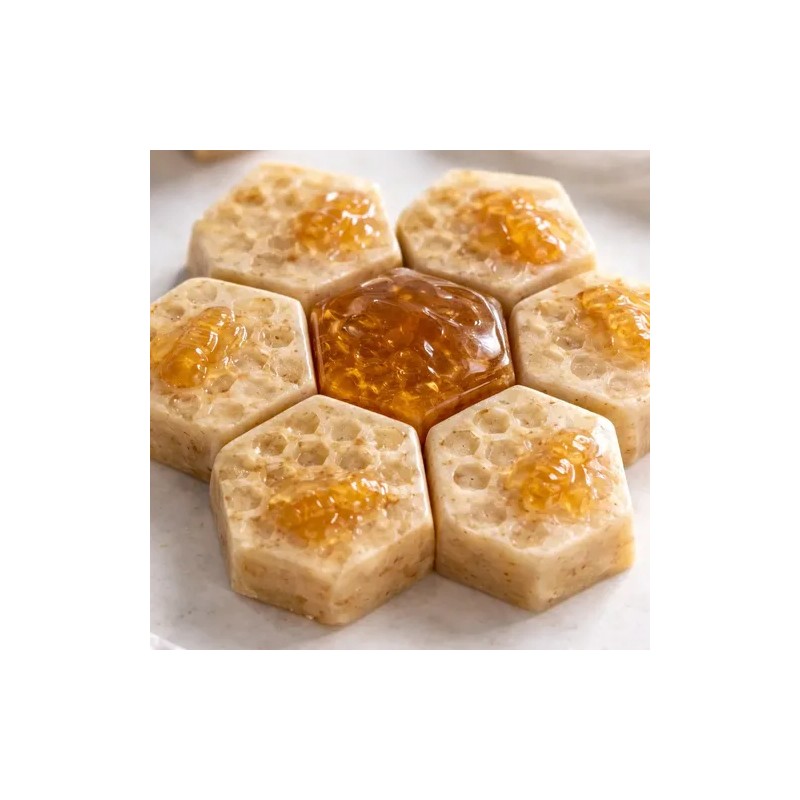 Jabón Artesanal De Avena Y Miel Con Forma De Panal