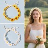 2Pcs White and Yellow Daisy Flower Headband Crown Boho Flower